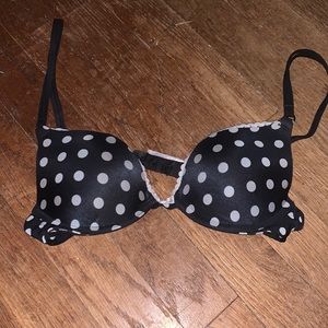 Victoria secret black polka dot bra 32a